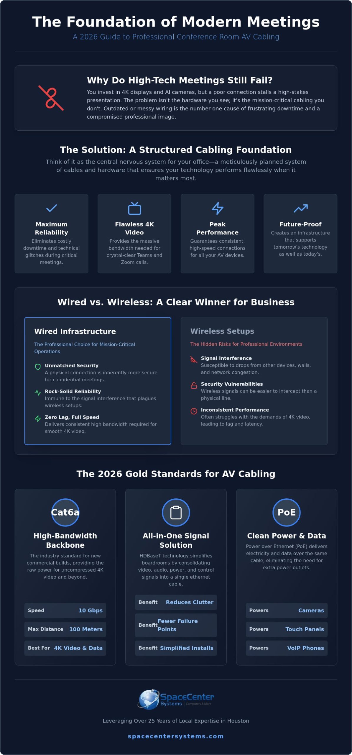 Conference Room AV Cabling in Houston: The 2026 Infrastructure Guide