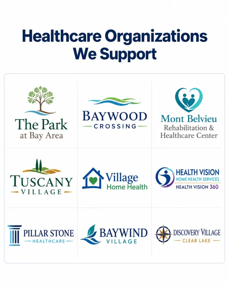 Logos of healthcare organizations supported by SpaceCenter Systems